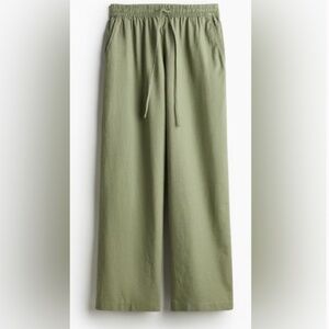 NWOT H&M LINEN BLEND DRAWSTRING PANTS